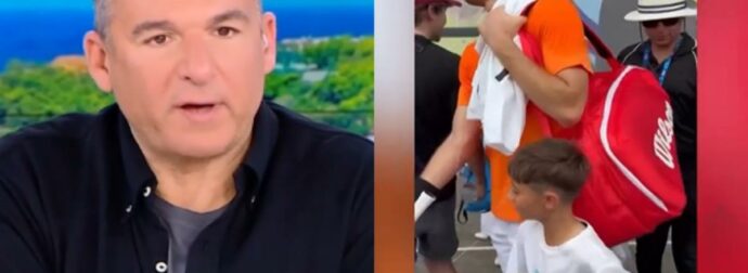 Στέφανος Τσιτσιπάς: Η στιγμή που απωθεί παιδάκι με την τσάντα του – Έξαλλος ο Γιώργος Λιάγκας